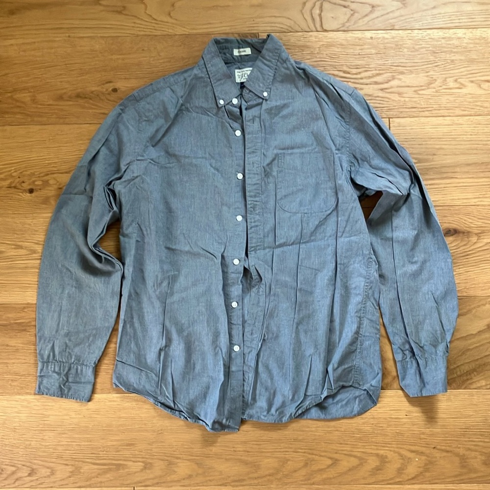 J Crew Secret Wash casual button-down shirt in grayish blue - Medium